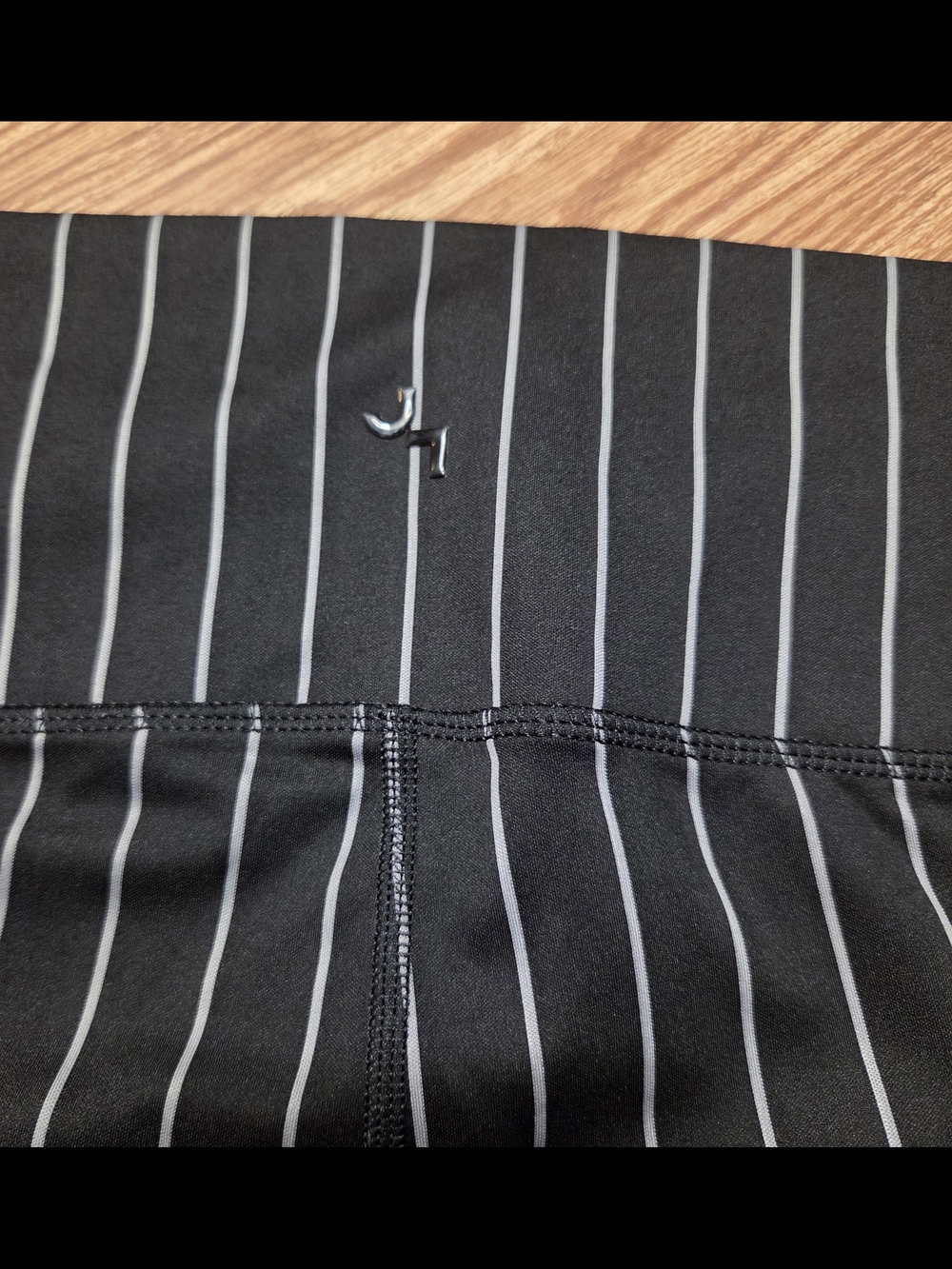 JoyLab Black Pinstripe Flare Leggings - Picture 8 of 8